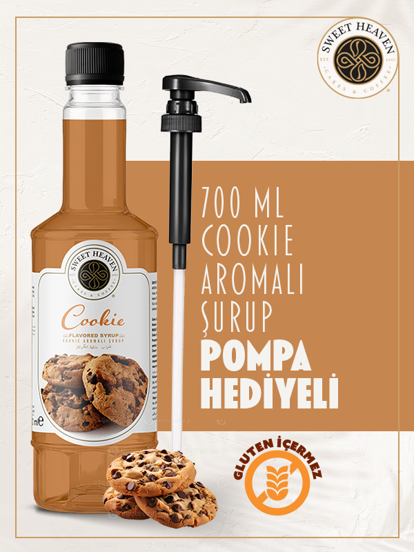 Cookie Aromalı Şurup 700ML Pompa Hediyeli